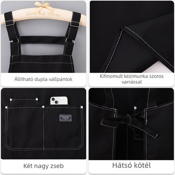 Kötény, ujjatlan, vászonból, vízálló, modern minimalista stílus
