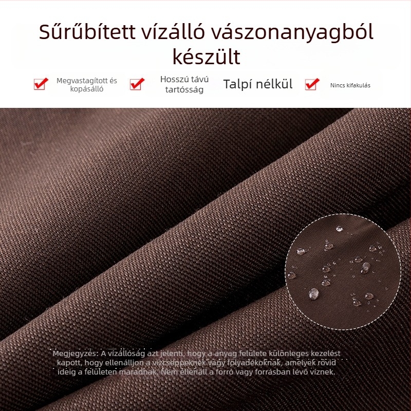 Kötény, ujjatlan, vászonból, vízálló, modern minimalista stílus