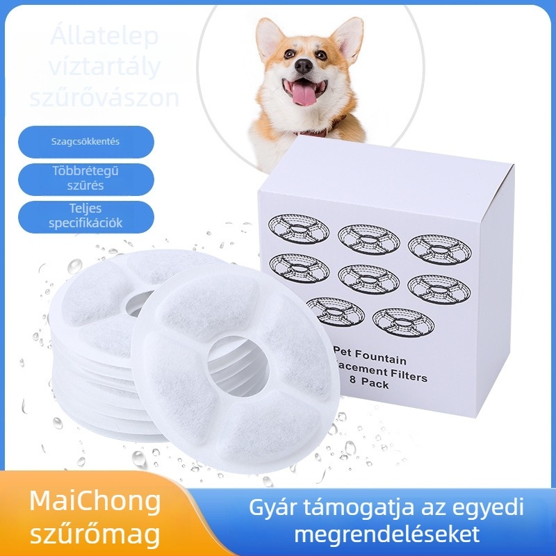 Macska itató vízadagoló aktív szén szűrőpatronnal és szűrőgyapottal; Wheat Pet, Dongguan eredet