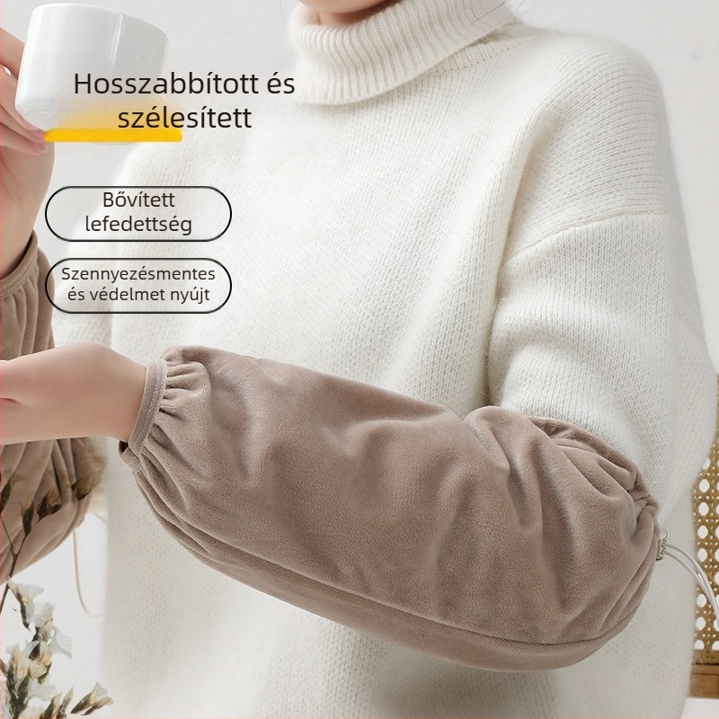 Uniszex bolyhos ujjjvédő készlet, állítható poliészter bevonattal, egyszínű, téli–tavaszi–ősz szezonokhoz, egyszerű stílus