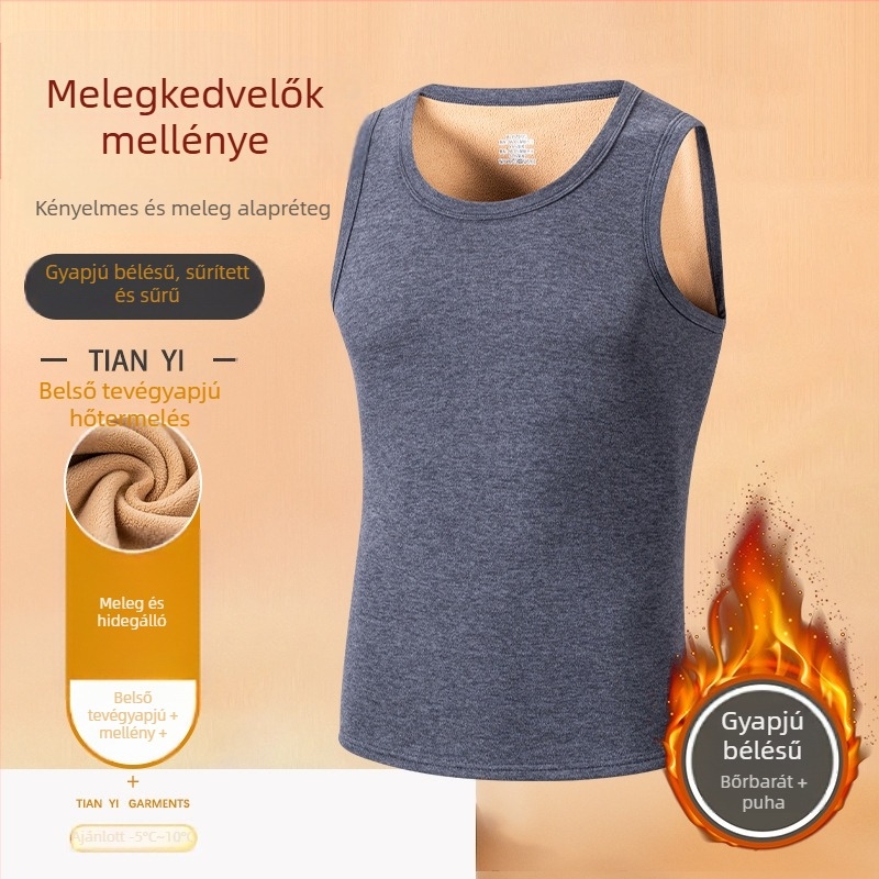 Téli vastag tevegyapjú mellény felnőtteknek, ujjak nélküli, meleg alapréteg