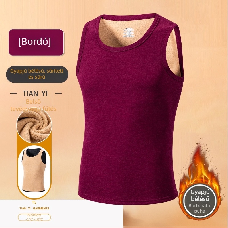 Téli vastag tevegyapjú mellény felnőtteknek, ujjak nélküli, meleg alapréteg