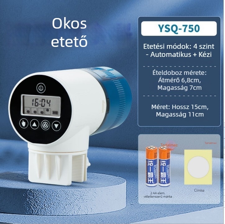 yee automata haltáp etető időzítővel, műanyag burkolat, nagy kapacitású akváriumhoz koi és aranyhalak számára