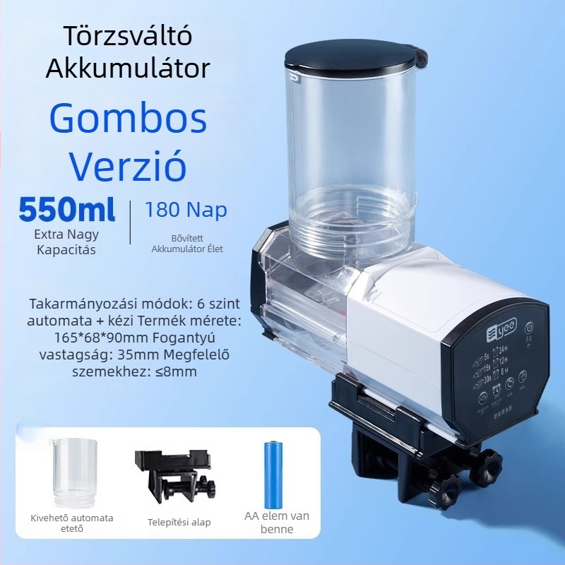 yee automata haltáp etető időzítővel, műanyag burkolat, nagy kapacitású akváriumhoz koi és aranyhalak számára