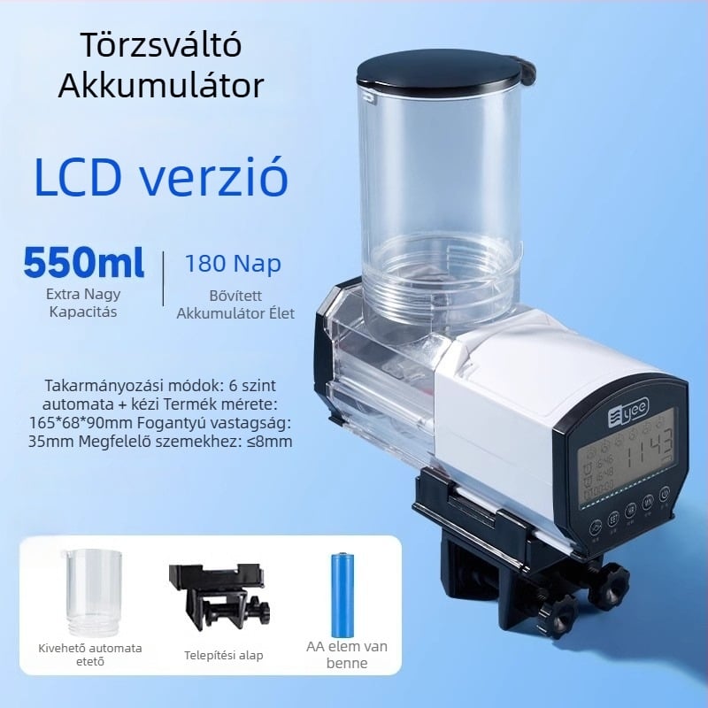 yee automata haltáp etető időzítővel, műanyag burkolat, nagy kapacitású akváriumhoz koi és aranyhalak számára