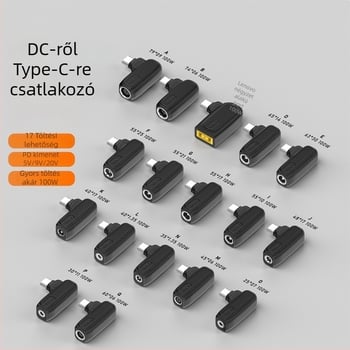 PD adapter: DC női bemenet USB-C férfi kimenet, 100W, PD 5/9/20V támogatás