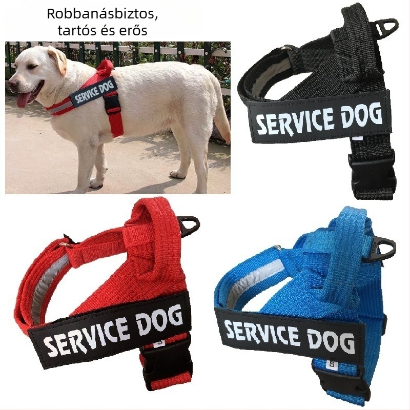 K9 kutya hám-póráz mellkasi pánttal közepes és nagy testű kutyáknak, Alaska dizájn, nylon