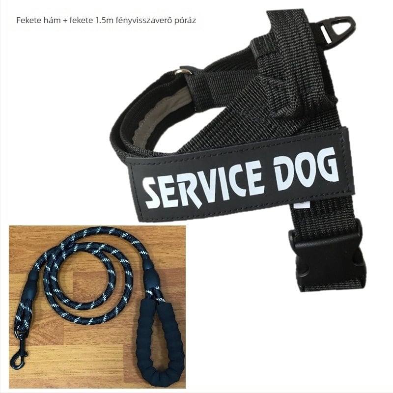 K9 kutya hám-póráz mellkasi pánttal közepes és nagy testű kutyáknak, Alaska dizájn, nylon
