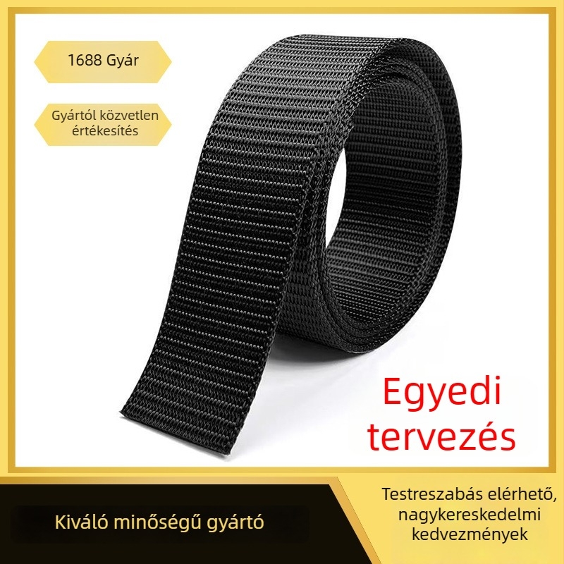 Nylon szövött öv vászon pánttal, 3.8 cm széles, sokoldalú hétköznapi sportos stílus