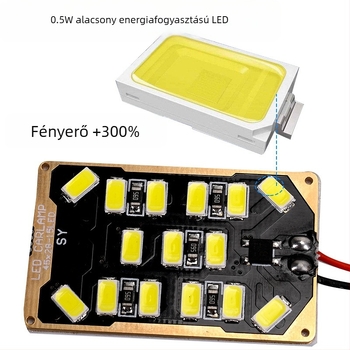 LED autós olvasófény, 5730 panel, 12V, 3W, ötvözet alaplap + LED dióda, univerzálisan kompatibilis