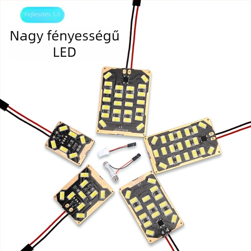 LED autós olvasófény, 5730 panel, 12V, 3W, ötvözet alaplap + LED dióda, univerzálisan kompatibilis