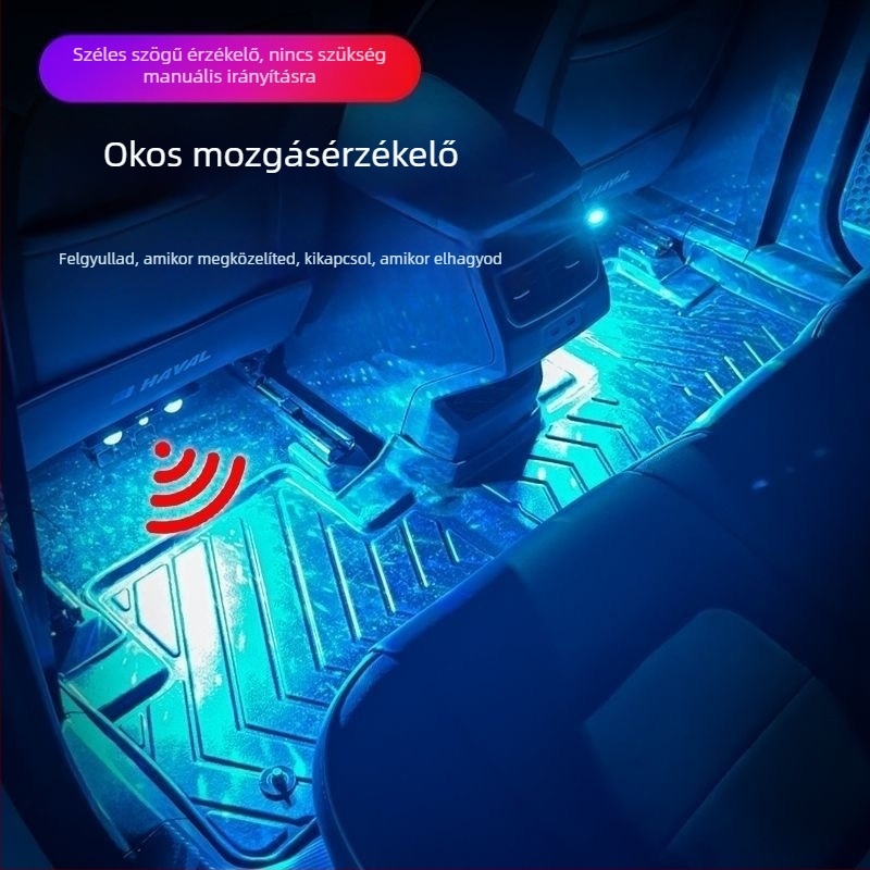 Autó lábtér ambient világítás — vezeték nélküli, 12V, ABS, automatikus szenzor