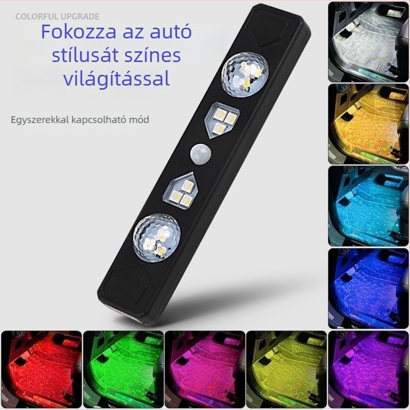 Autó lábtér ambient világítás — vezeték nélküli, 12V, ABS, automatikus szenzor