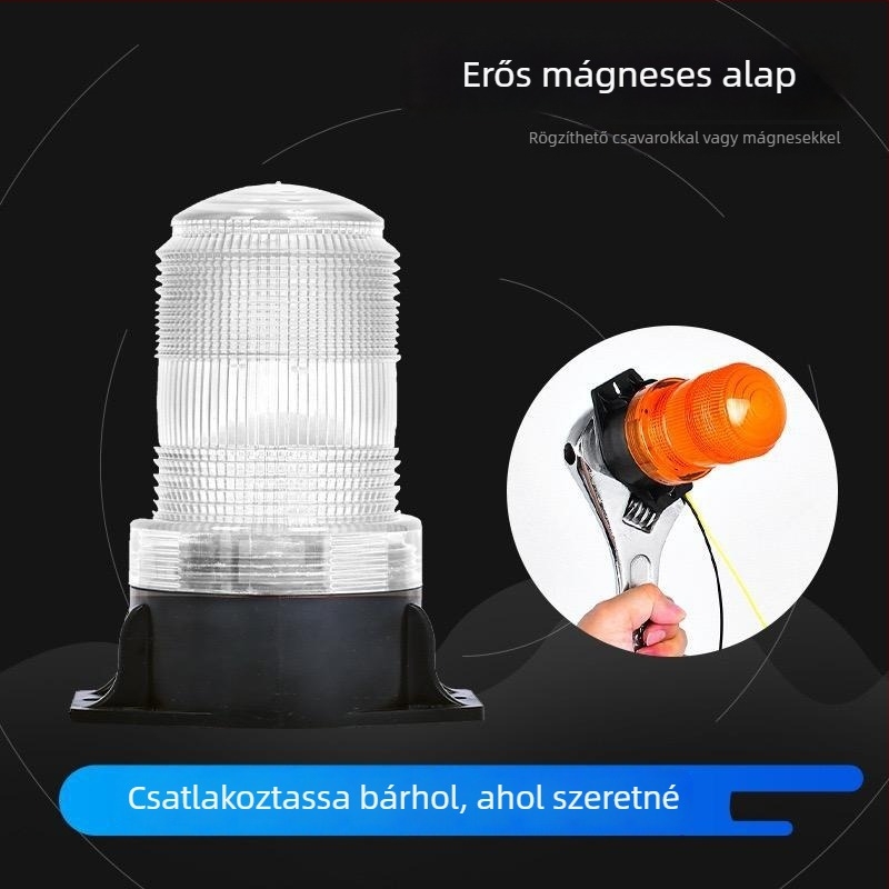 LED figyelmeztető stroboszkóp lámpa targoncákhoz és járművekhez, tetőre szerelve, 12-24V, nagy fényerő