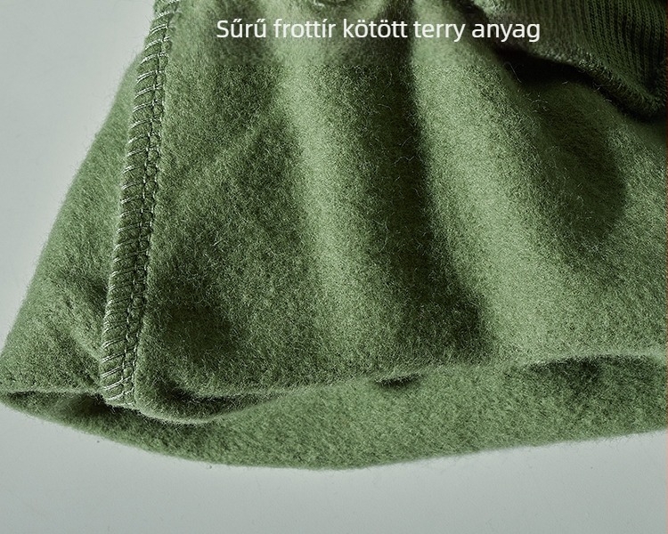 Férfi jogger nadrág – kötött cargo stílus, középtalp, vastagított terry anyag, Cupro rost, mikro-elasztikusság