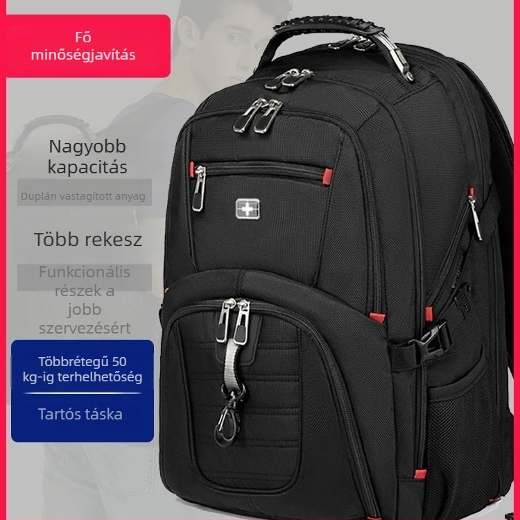 Unisex nylon hátizsák, vízálló, kapacitás 36–55 L, 16 hüvelykes laptophoz, üzleti utazásokhoz