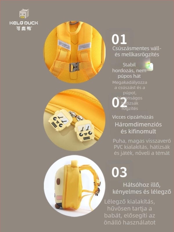 Óvodai hátizsák animált busz mintával – EVA, vízálló, ultra-könnyű, kopásálló, modell h189