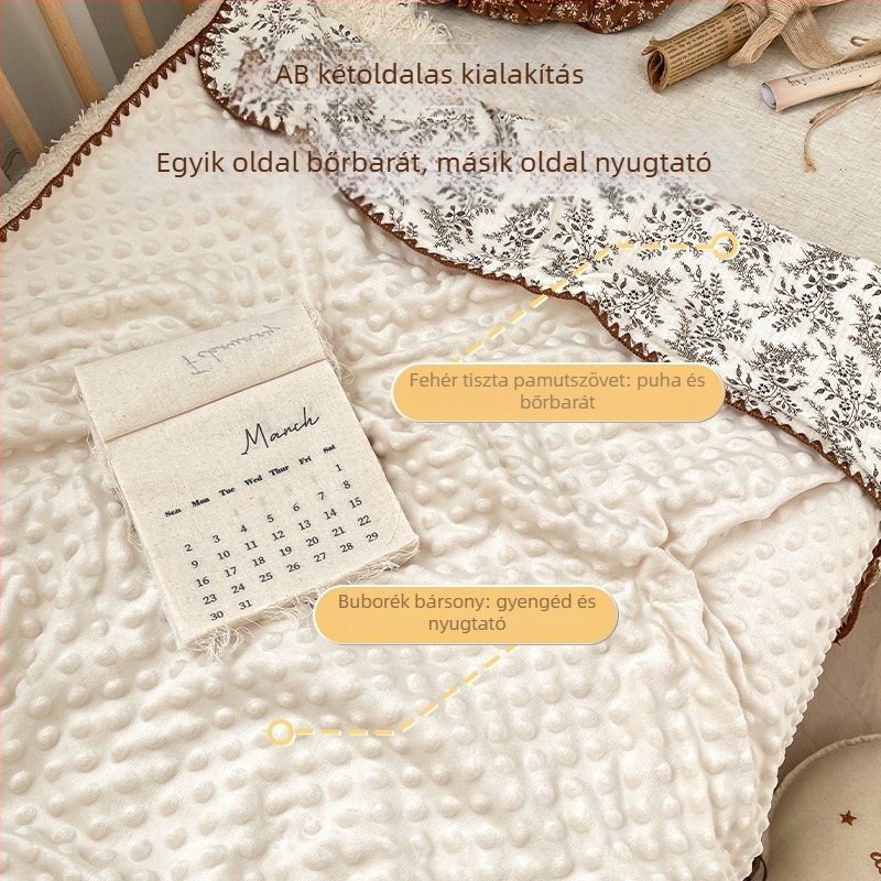Baba kötött pamut takaró, 0–6 éveseknek, egész éves használatra, modern minimalista stílus