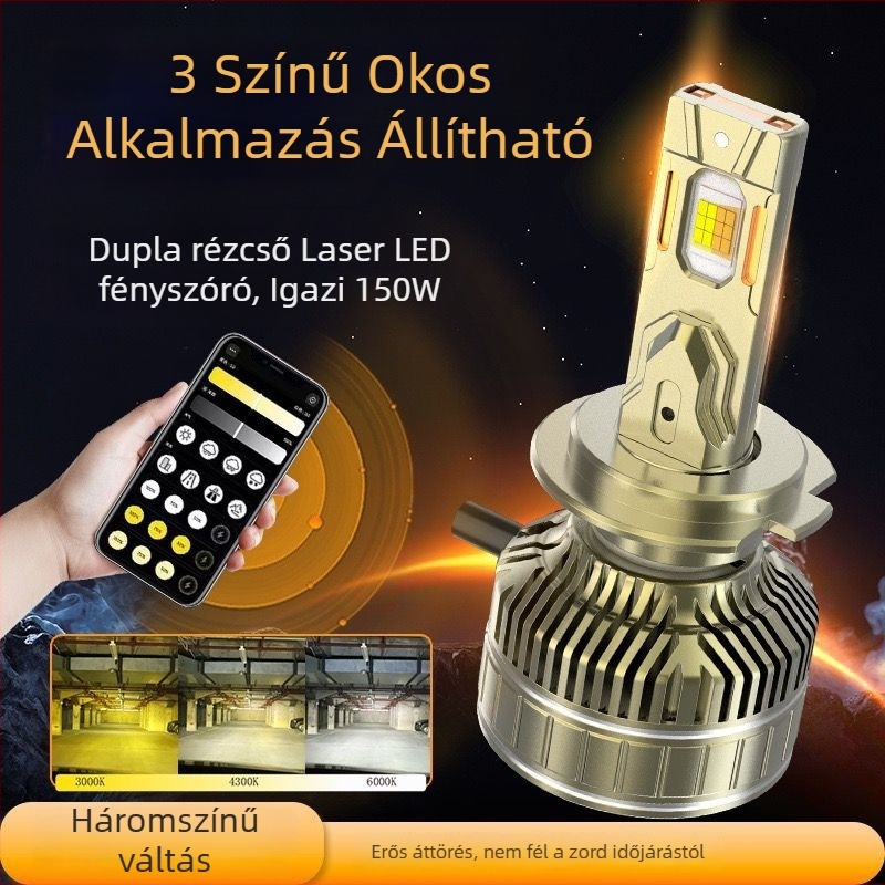 Autó LED fényszóró H7/H8, 150W, 8-36V, IP68, 18 500 lm, 50 000 h