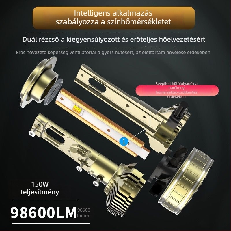 Autó LED fényszóró H7/H8, 150W, 8-36V, IP68, 18 500 lm, 50 000 h