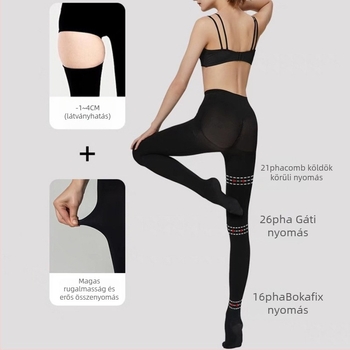 Koreai stílusú nylon harisnya fenékemeléssel és formázó funkcióval, egyszínű mintázat, közepes vastagság