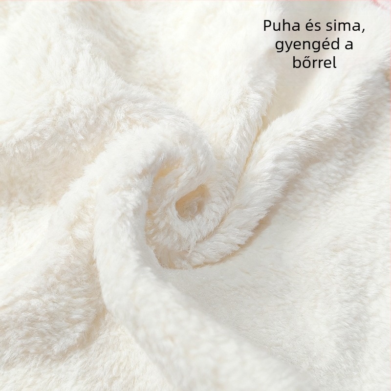 Langbainier Vízálló baba- és gyerekbib - korall fleece, Cartoon minta, 3-8 éves korig