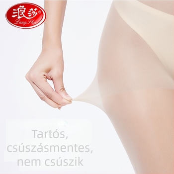 Langsha női nylon harisnya – vékony, varrás nélküli, ellenálló a fennakadásokkal szemben, egyszínű minta, dobozba csomagolva