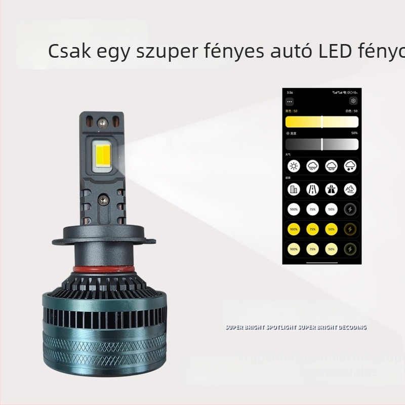 Autóipari LED lámpák – Nagy teljesítményű, alkalmazáson keresztüli szín hőmérséklet-vezérlés, háromszínű LED, 170W, 12V, 18000 lm, IP67, 30 000 óra