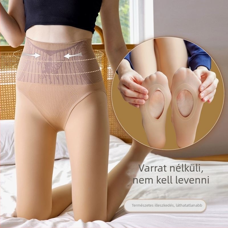 Talin magas derekú hasformáló, fényes harisnyanadrág fleece béléssel, áttetsző hatás, közepes vastagság