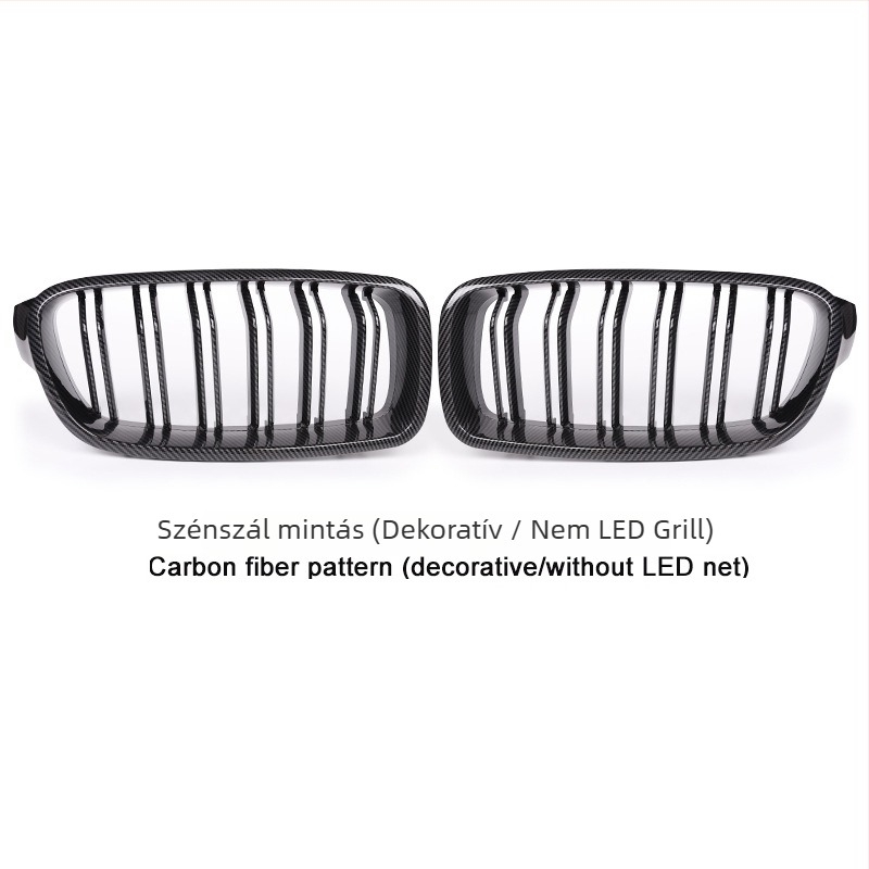 BMW 3 Series F30/F35 első grille — ABS műanyag, radiátorhoz szerelés, dupla párhuzamos rudak