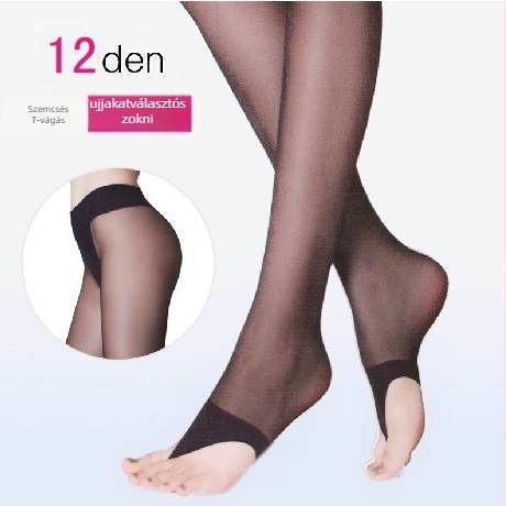 Nyitott lábujjú harisnyanadrág csipesz dizájnnal, ultra vékony, átlátszó nylon, fő anyag 30-50% tartalom, egyszínű minta, nőknek