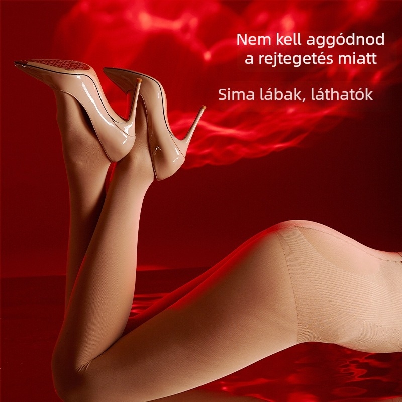 Harisnyanadrág lábfejjel – fenékemelés, nylon, egyszínű, vékony