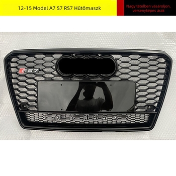 Audi A7 fésűs elülső lökhárító rács (12–15), ABS műanyagból, lökhárítóba szerelhető, méretek 95×15×45 cm, súly 4 kg