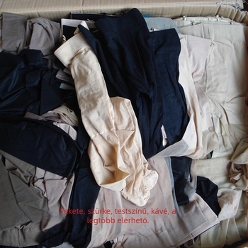 Egyszer használatos harisnyák kis hibákkal, másodrendű minőség; alkalmas zokivirágok készítésére