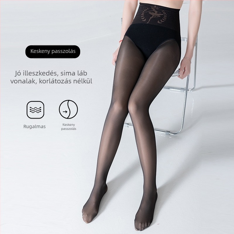 Nylon harisnyanadrág magas derekú formázó, megerősített, teljes láb