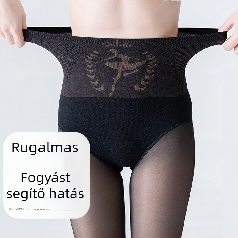 Nylon harisnyanadrág magas derekú formázó, megerősített, teljes láb