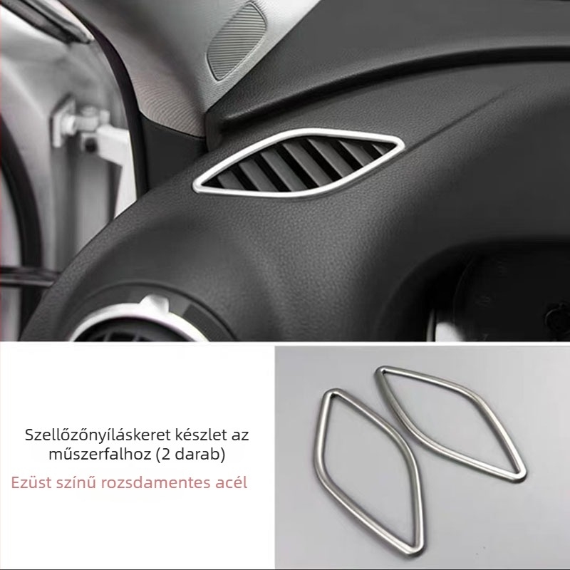 Audi A3 8V-hez készült fényszórókapcsoló panel és középkonzol gombpanel keret rozsdamentes acélból, modell 052302H