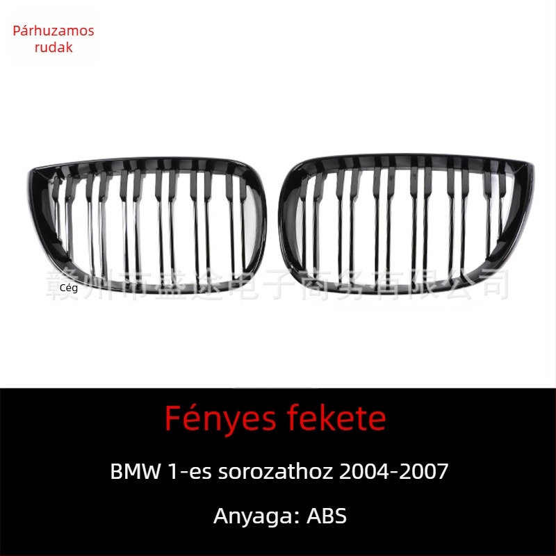 BMW 1-es sorozat E81/E87 első rács, 2004-2007, módosított dupla vesérács