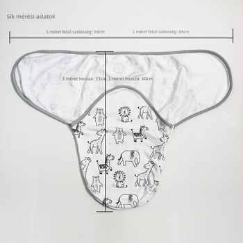 Csecsemő swaddle alvózsák, 80 cm, 95% pamut, minden évszak, borító-stílus, 0–12 hónap