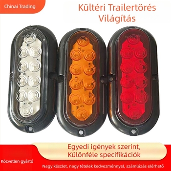 LED utánfutó hátsó lámpa, 12-24V, 30W, 2500 lm, 192×85×25 mm, ABS ház