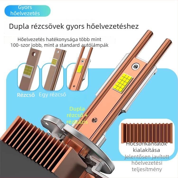 Autó LED fényszórók, alumínium tok, 70W, 12V, 9000LM, IP68