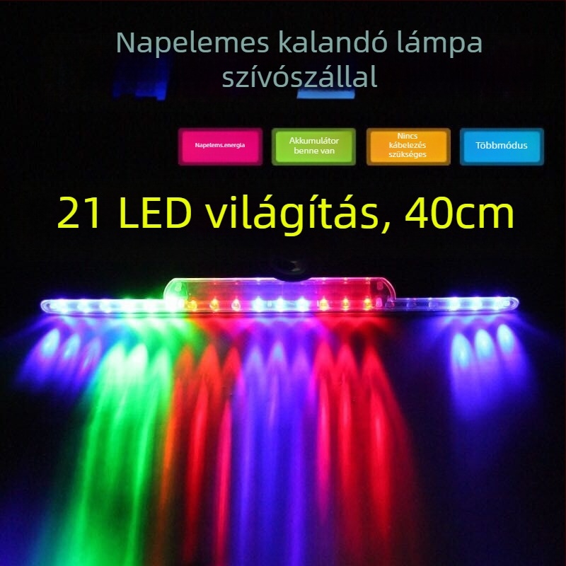 Autóhoz készült napelemes LED riasztófény villogó üzemmóddal a hátsó ütközés megelőzésére