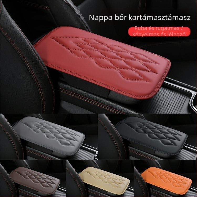 Autós könyöklő párna bőr (Nappa) - univerzális, csúszásmentes, kopásálló középső párna (Anyag: bőr; Alkalmazható modellek: Általános; Eredet: Zhejiang)
