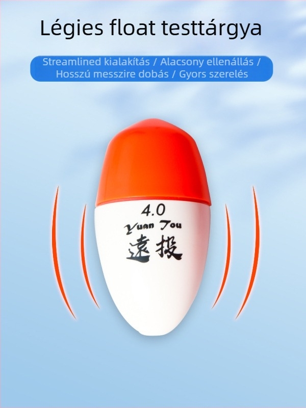 Műanyag horgász sodródó úszó hosszú dobásokhoz tengeri horgászathoz, fénylő