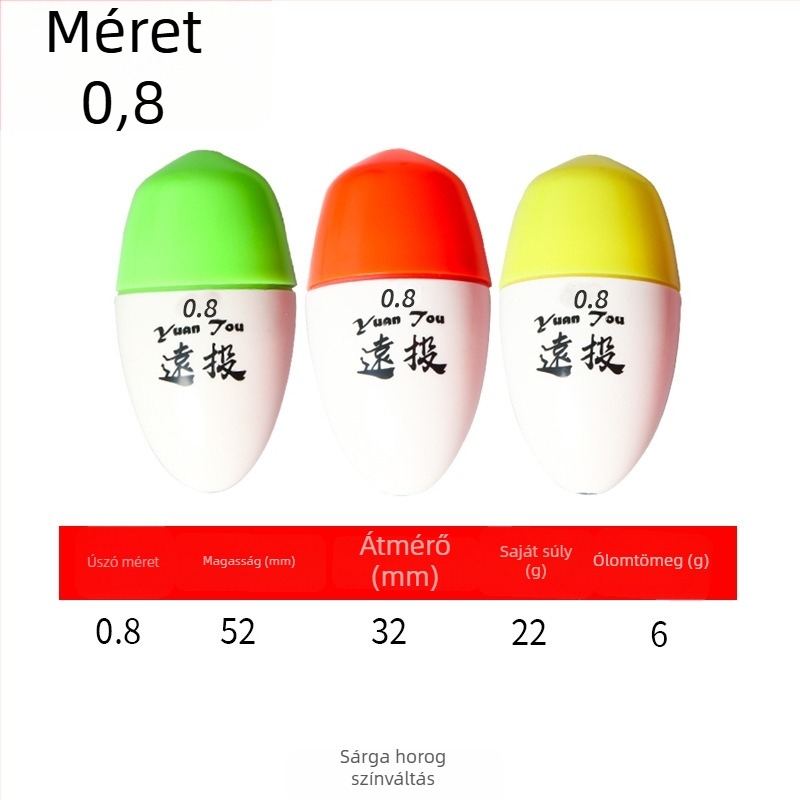 Műanyag horgász sodródó úszó hosszú dobásokhoz tengeri horgászathoz, fénylő