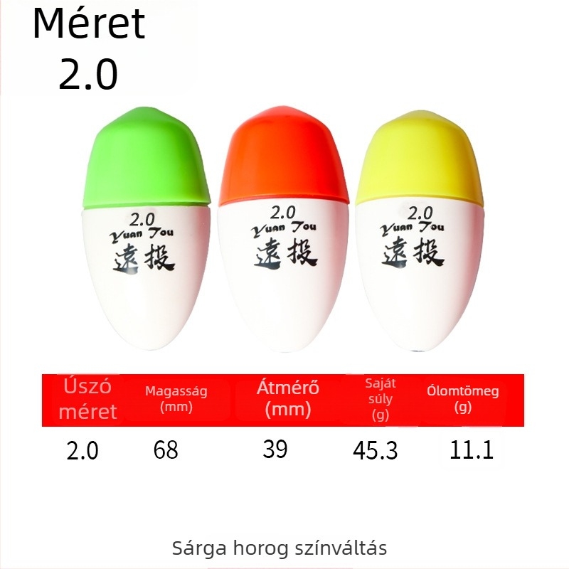 Műanyag horgász sodródó úszó hosszú dobásokhoz tengeri horgászathoz, fénylő