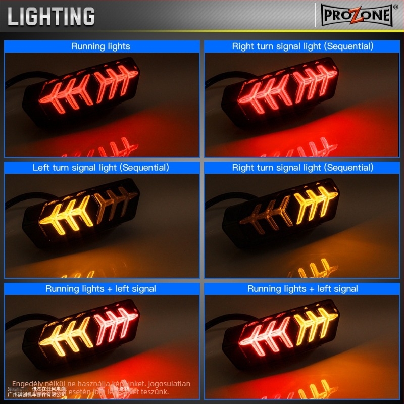LED integrált hátsó lámpa Honda MSX125, GROM125, CB650F, CBR650, CTX700 – halcsont-stílusú