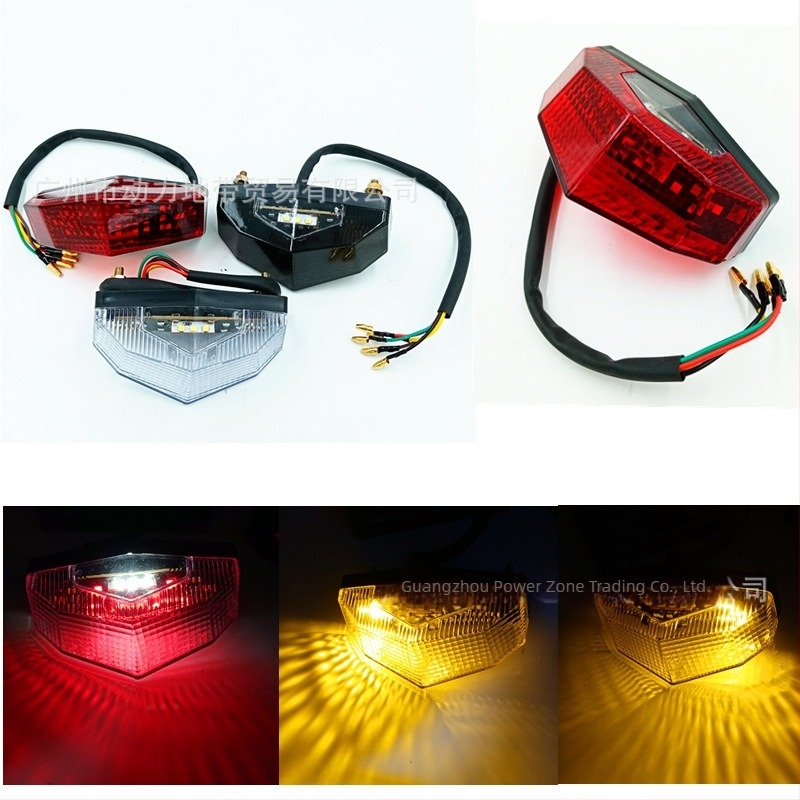 LED hátsó világítás motorkerékpárhoz, fékfénnyel, modell PZ-WD, 12V, 2.5W, 0.5A