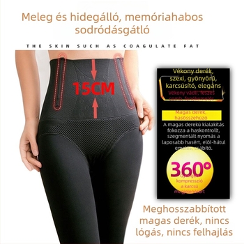Flíse bevonat vastag leggings magas derekú, halszálka mintával, őszi-téli, testformázó és popsiformáló