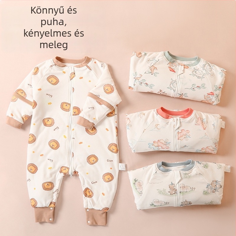 Babára való alvózsák osztott lábakkal, állandó hőmérséklet, levehető ujjak, 95% pamut anyag, pehely töltés